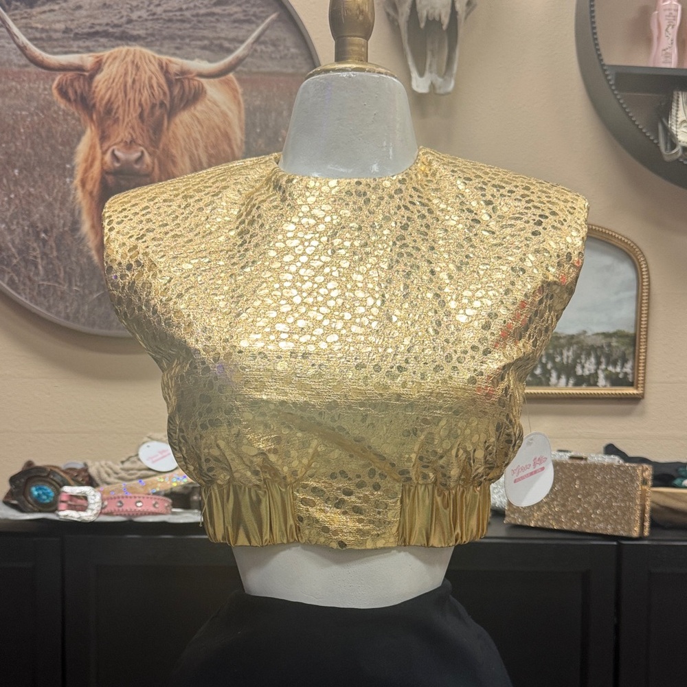 Gold Sequin Women's Top